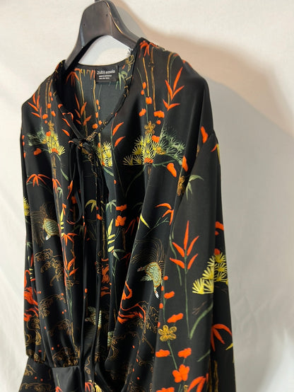 ZARA. Body negro estampado T.s