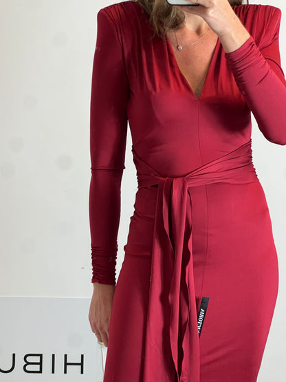 VICTORY. Stretch burgundy midi dress. T.S.