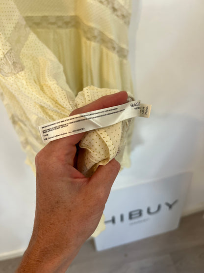 FREE PEOPLE. Mono beige lunares y encaje T.m