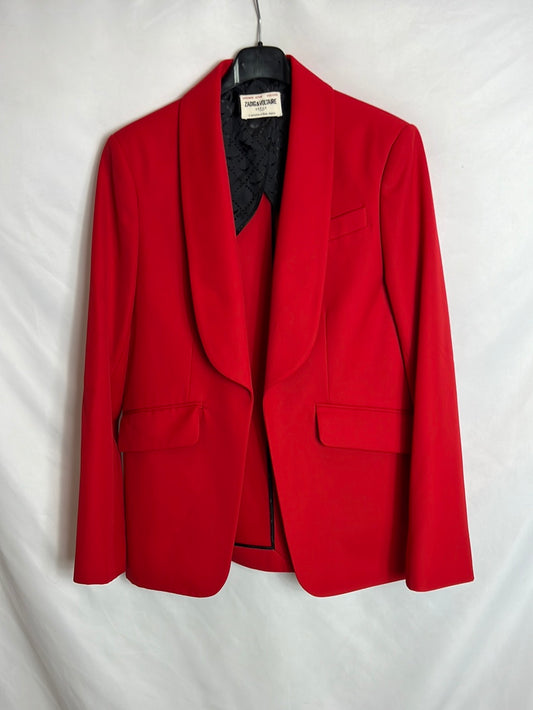 ZADIG&amp;VOLTAIRE. Red lapel blazer. T 36