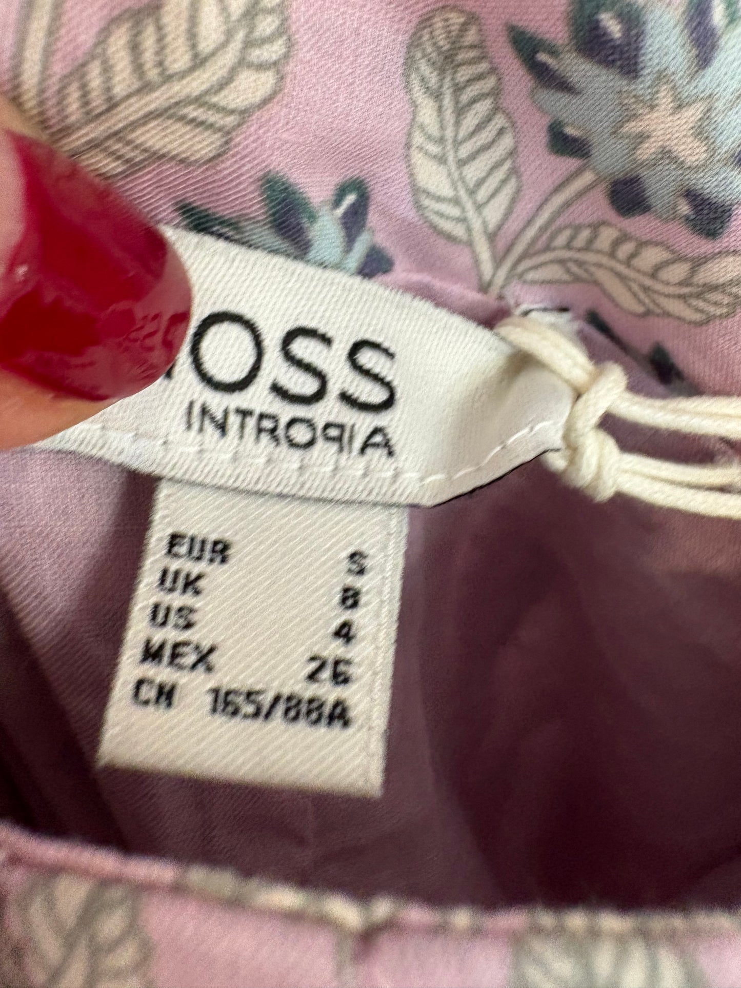 INTROPIA. Vestido midi malva estampado