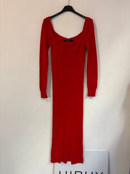 VEZAVENA. Vestido midi punto rojo