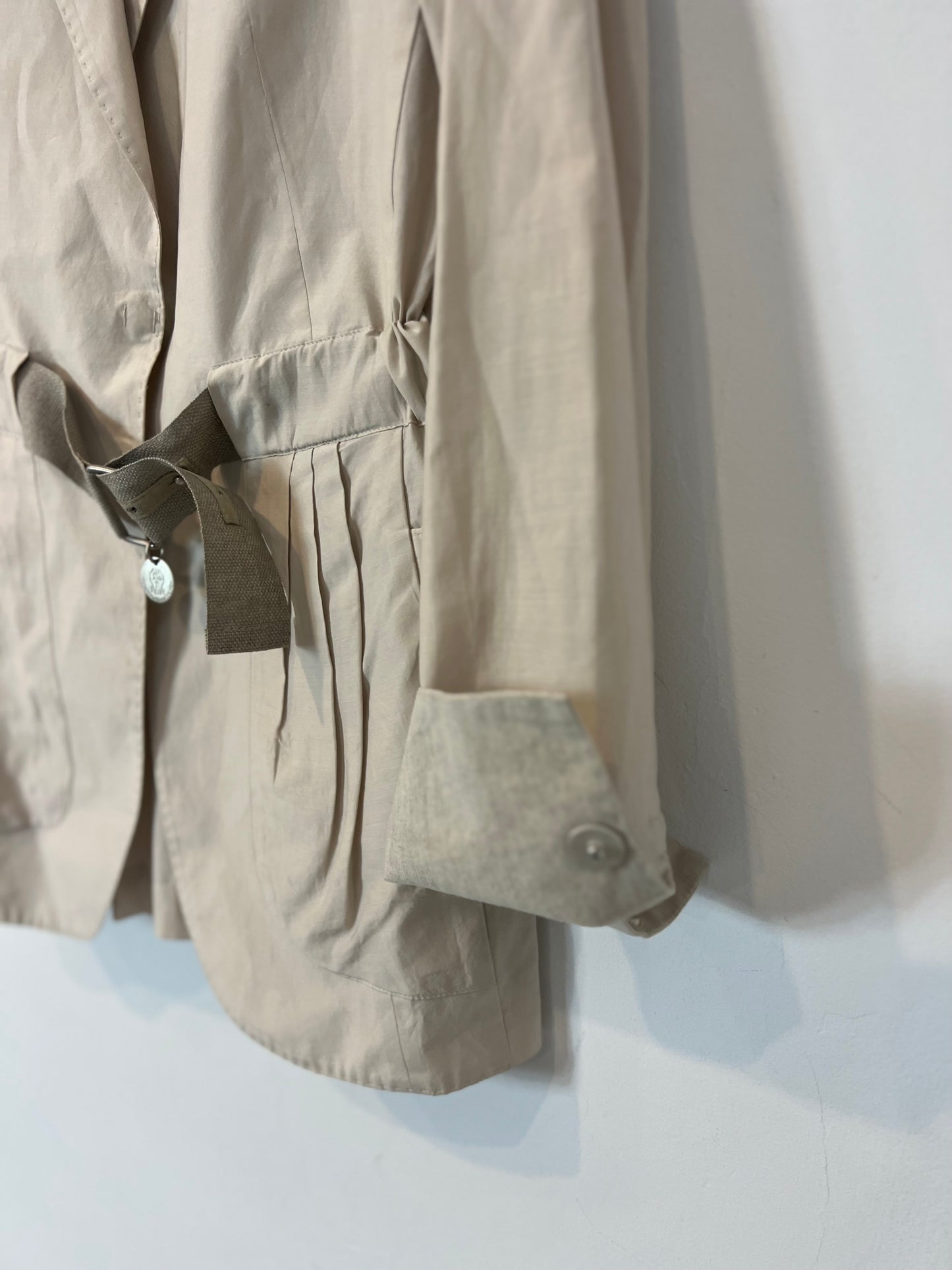 BRUNELLO CUCINELLI. Beige cotton and silk jacket. Size 42 (M)