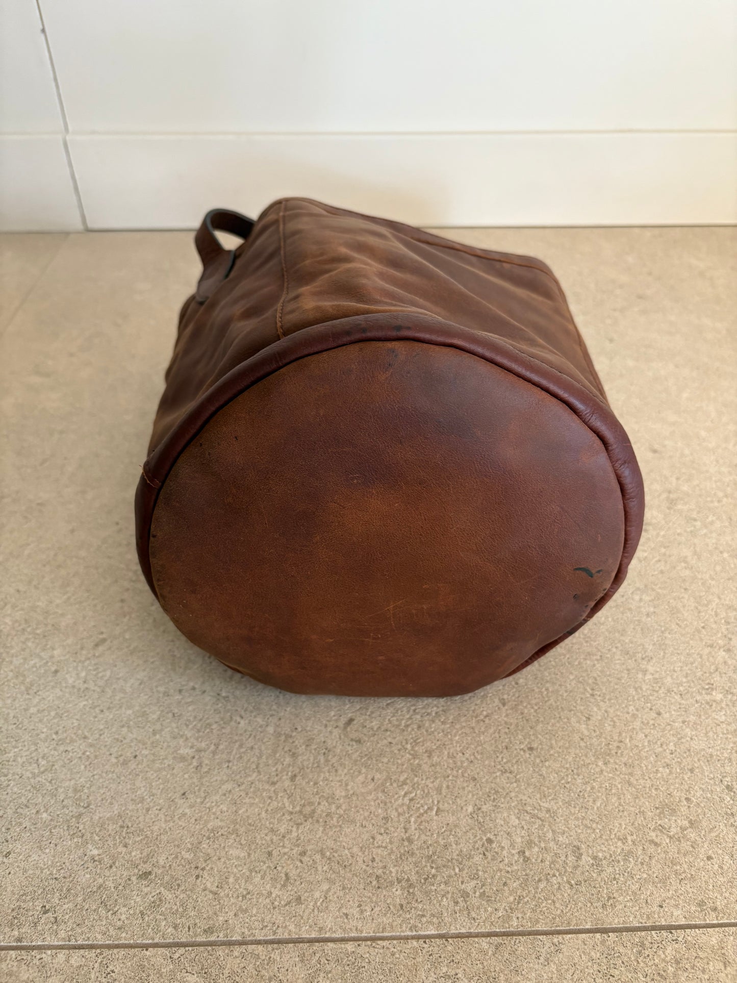 MALABABA. Bolso marrón piel doble asa