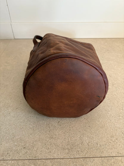 MALABABA. Bolso marrón piel doble asa