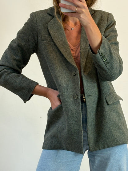 GABTAG. Blazer lana espiga azul