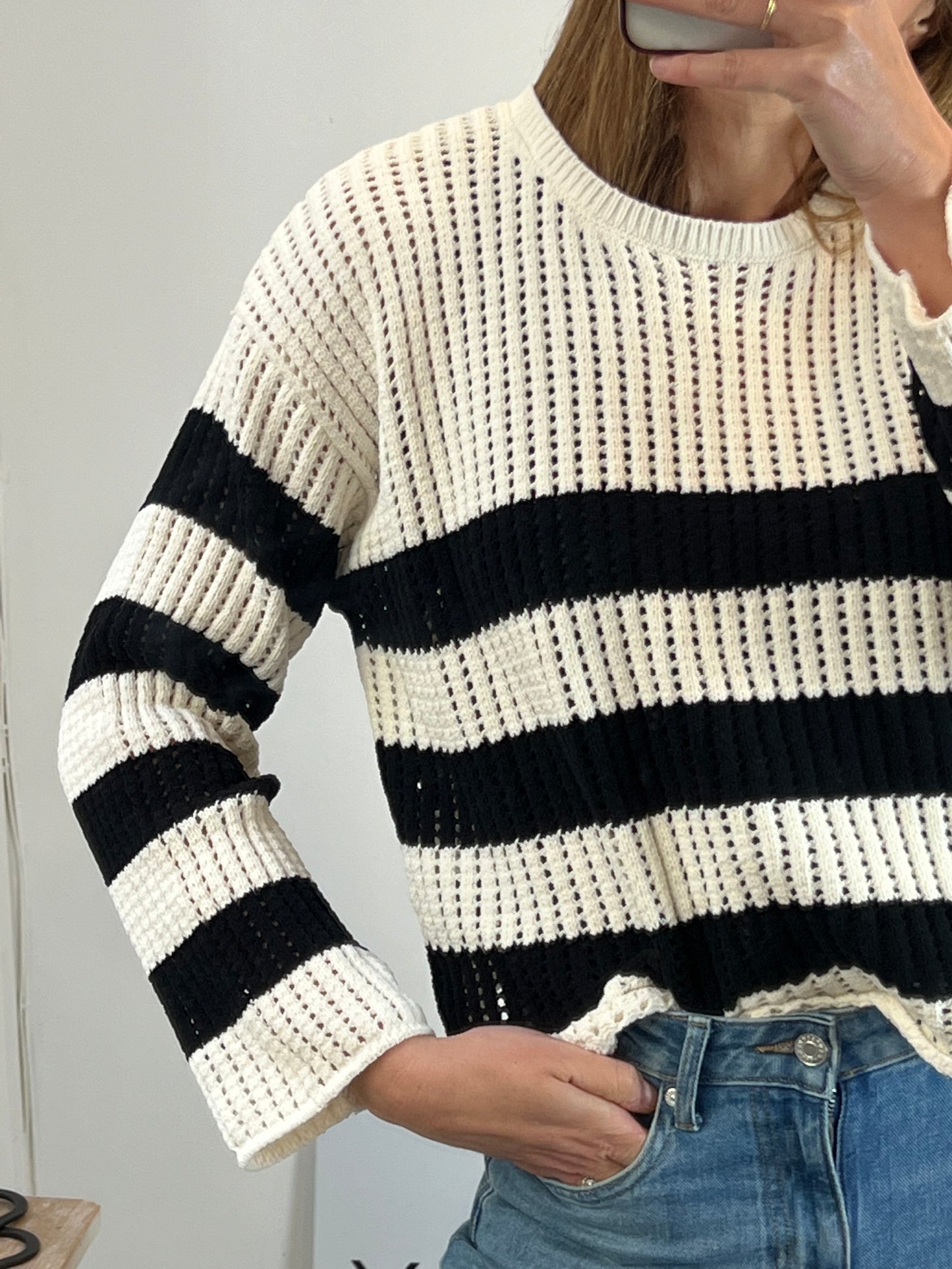 ZARA. Jersey punto rayas. T M