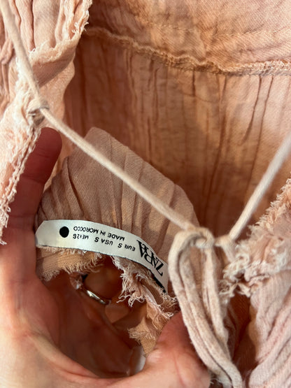 ZARA. Vestido rosa fruncido T.s