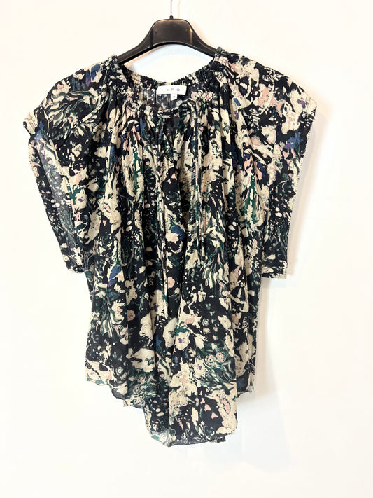 IRO. Black beige print blouse T.34