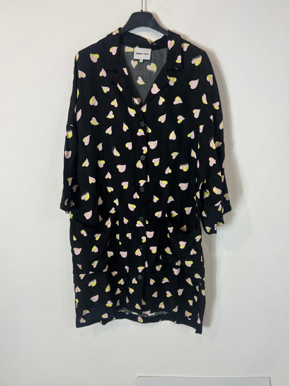 BIMBA Y LOLA. Black heart-patterned shirt dress. TM