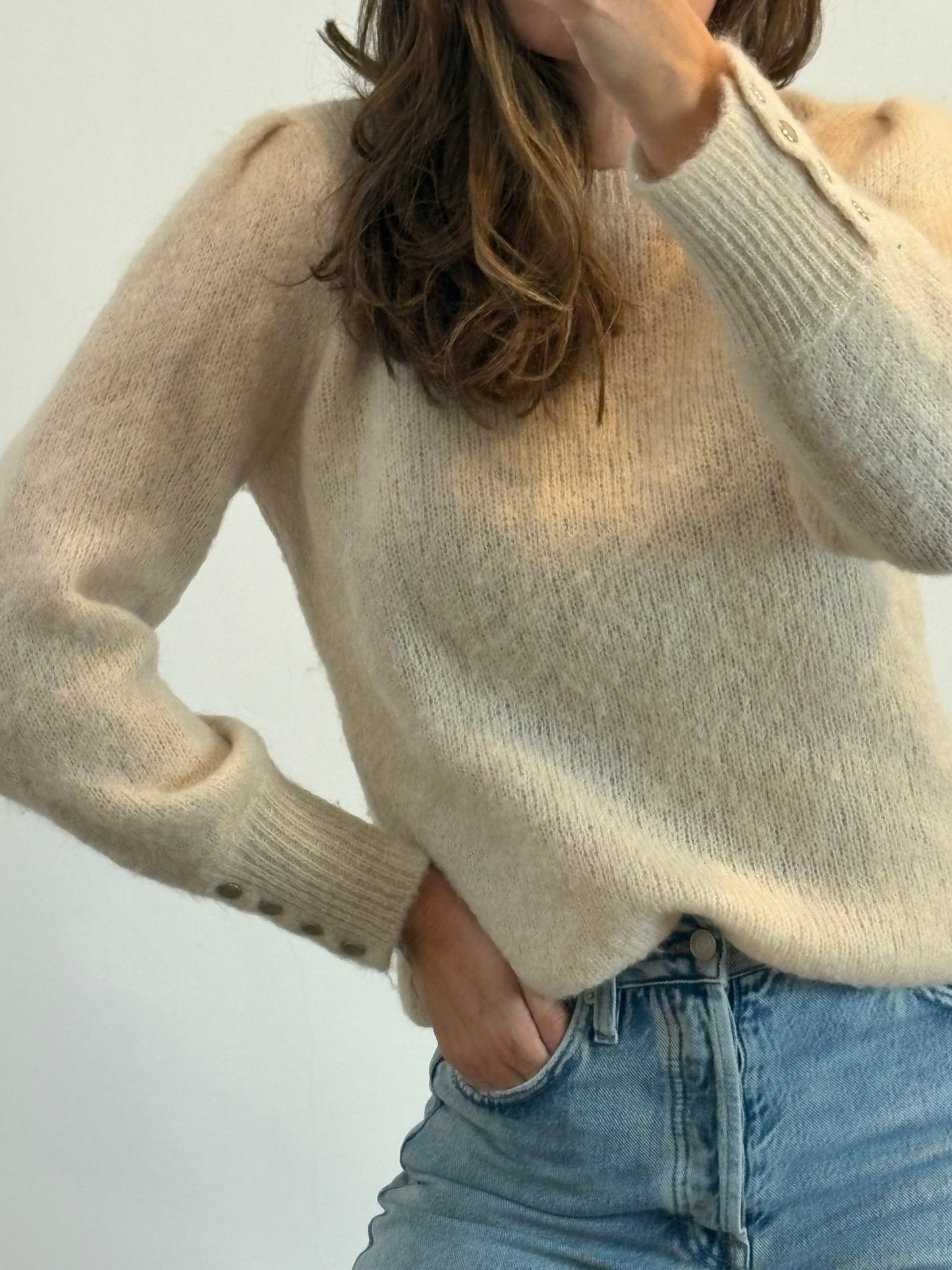 DES PETITS HAUTS. Jersey beige mezcla
