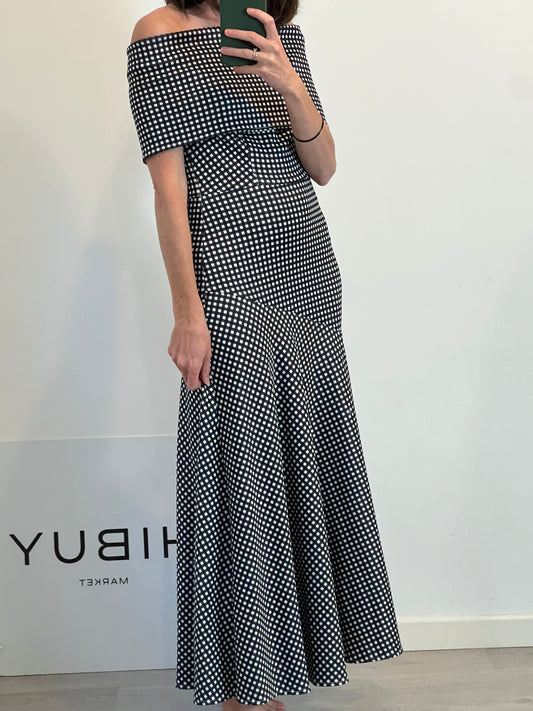 COOSY. Vestido largo vichy elástico. T S