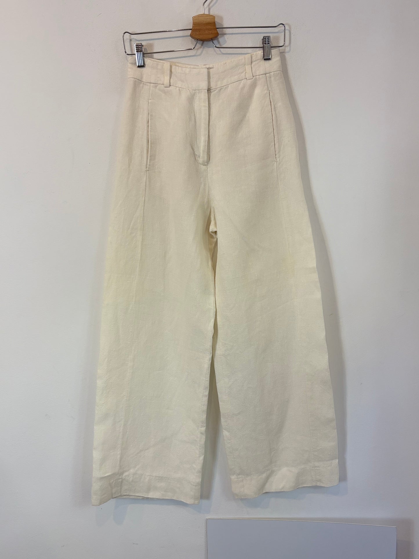 MASSIMO DUTTI Limited Edition. pantalón 100% lino en crudo
