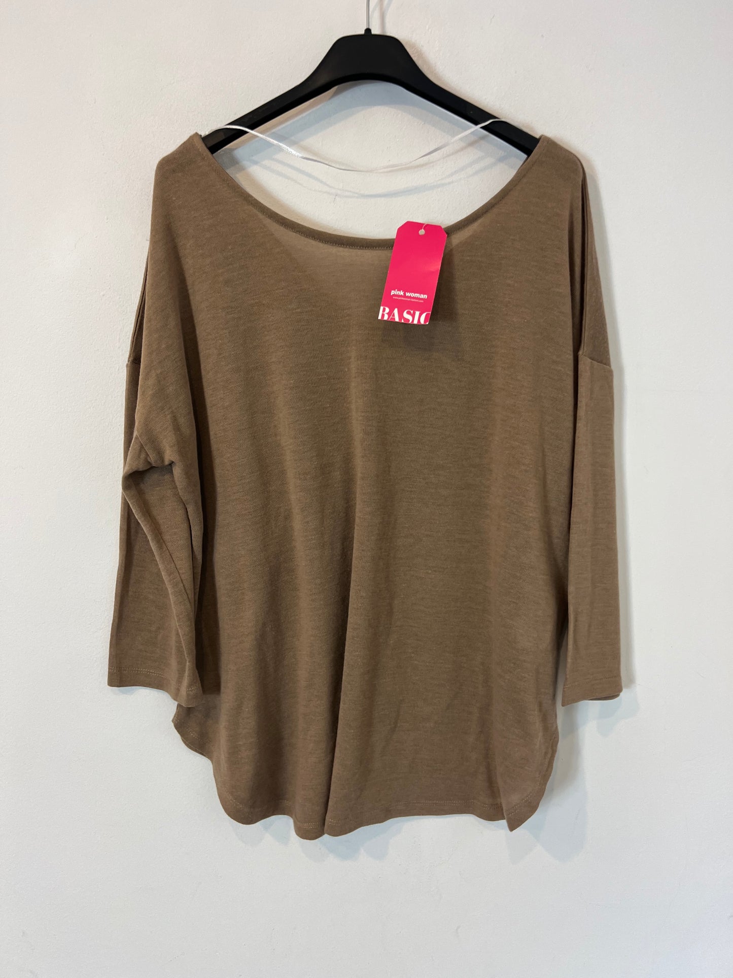 PINK WOMAN. jersey fino camel T.l