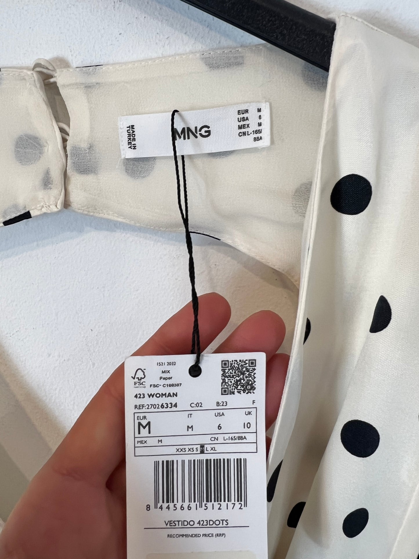 MANGO. Long polka dot print dress with back detail. TM