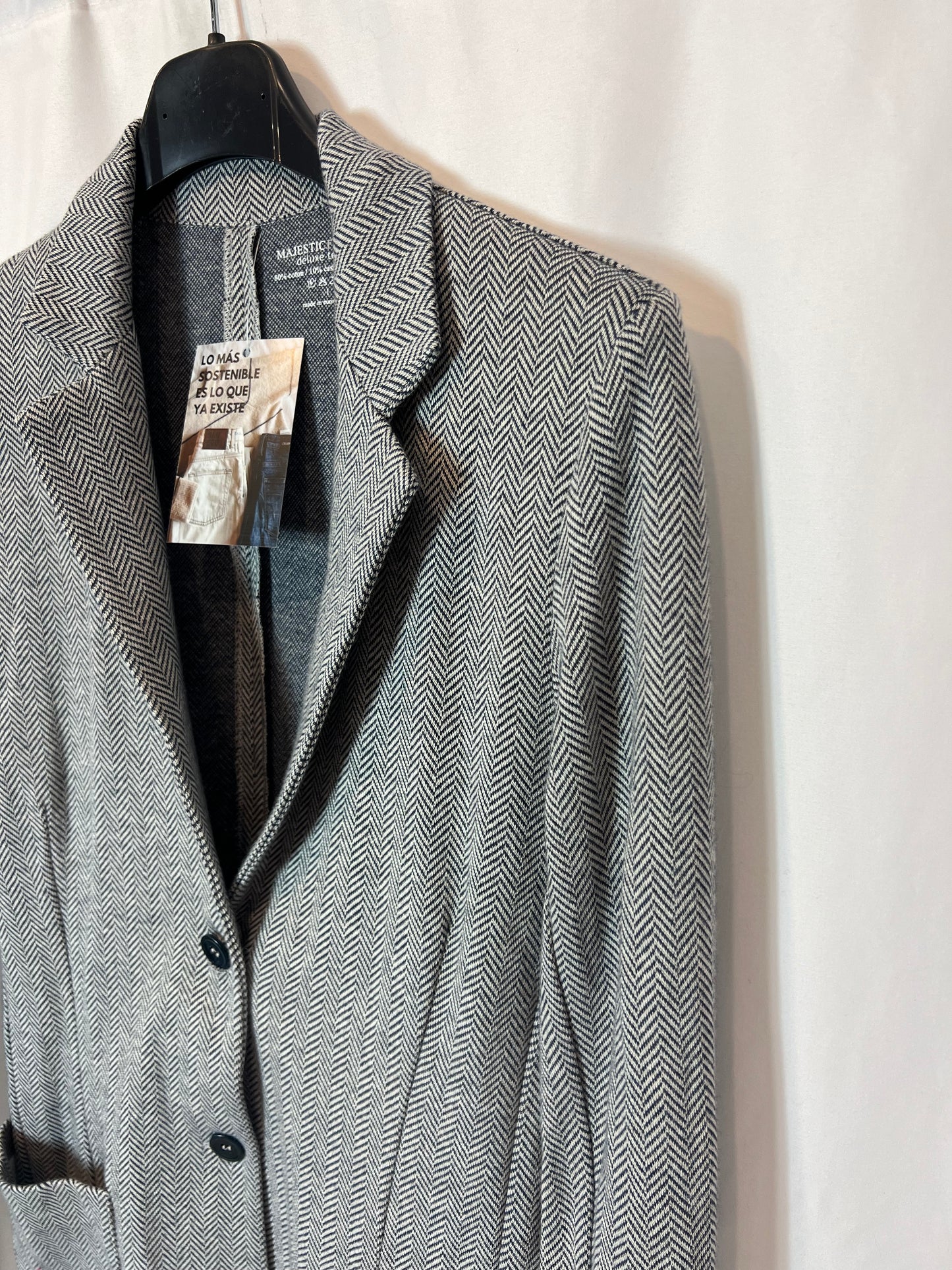MAJESTIC FILALTURES. Blazer gris espiga T.1S
