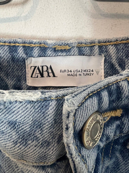 ZARA. Denim pata ancha claro. T 34