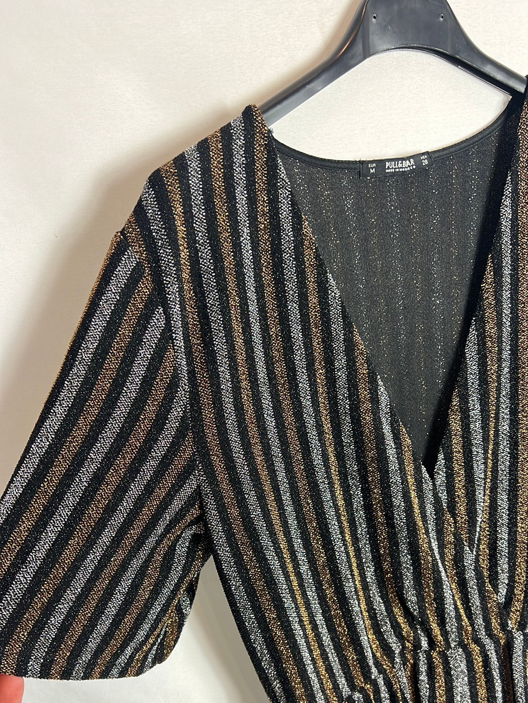 PULL&BEAR . Mono rayas purpurina. T  M