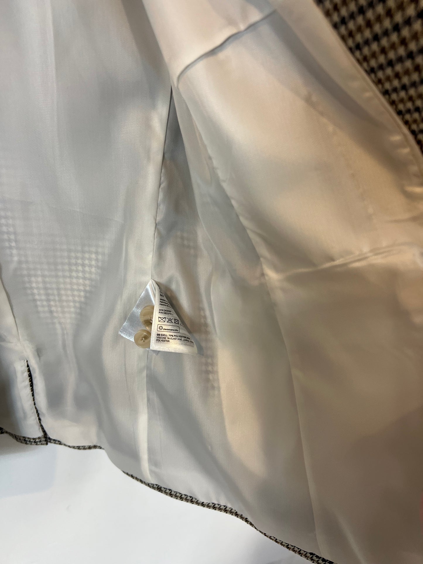 H&M. Blazer pata de gallo tonos azules y beiges. 38