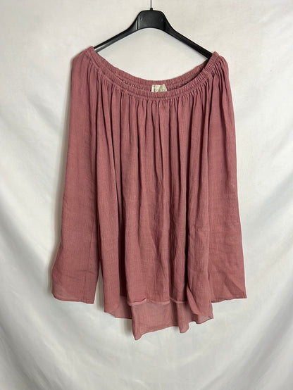 FORTE FORTE. A total look with a flowing pink blouse and trousers. Size 2(S)