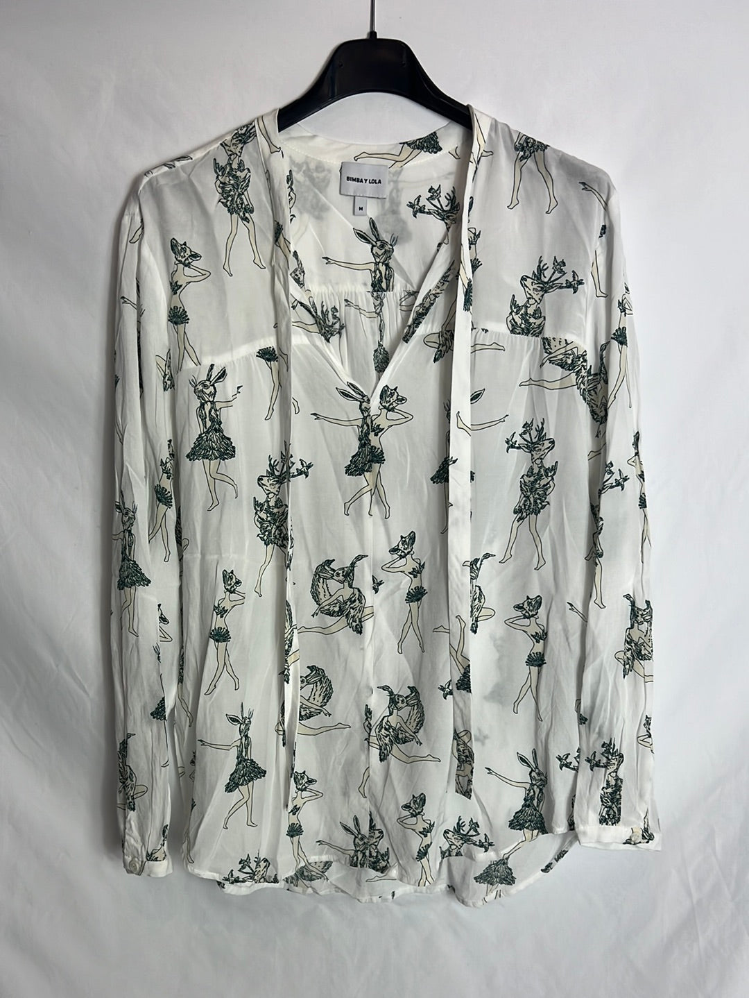 BIMBA Y LOLA. White printed blouse Tm