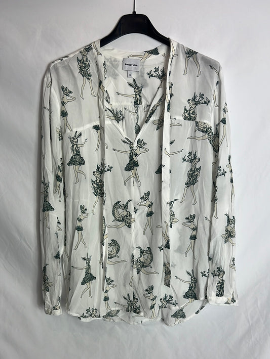 BIMBA Y LOLA. White printed blouse Tm