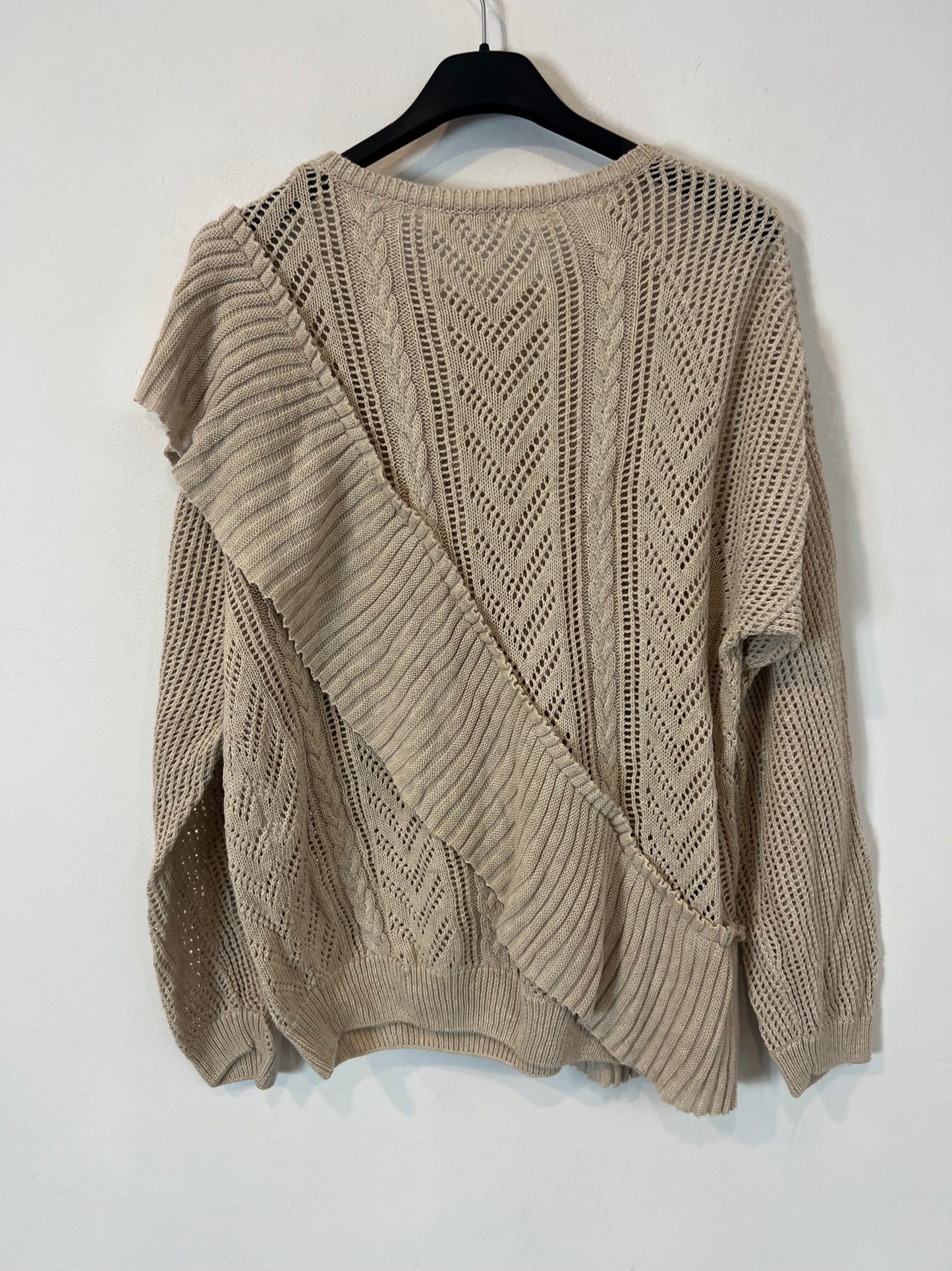 MASSCOB. Jersey beige  algodón troquelado  T.m