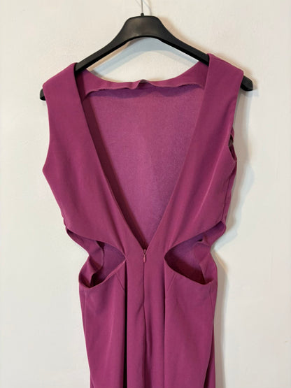 LADY PIPA. Vestido largo rosa abertura espalda