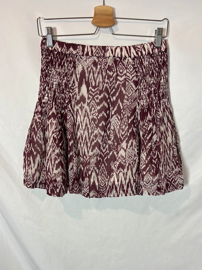 IRO. Short printed flowing skirt. Size 38