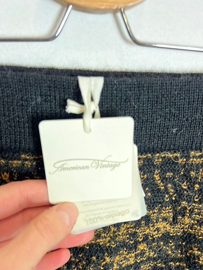 AMERICAN VINTAGE. Black and camel mottled alpaca skirt. TM