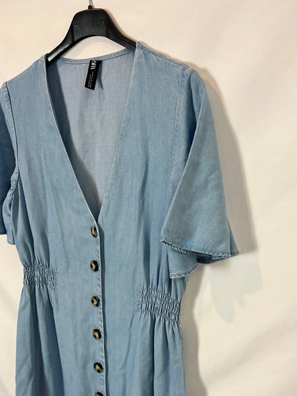 ZARA. Vestido midi denim fluido T.s