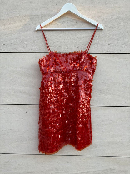 ZARA. Vestido corto lentejuelas maxi