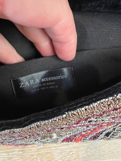 ZARA. Velvet and beaded bag