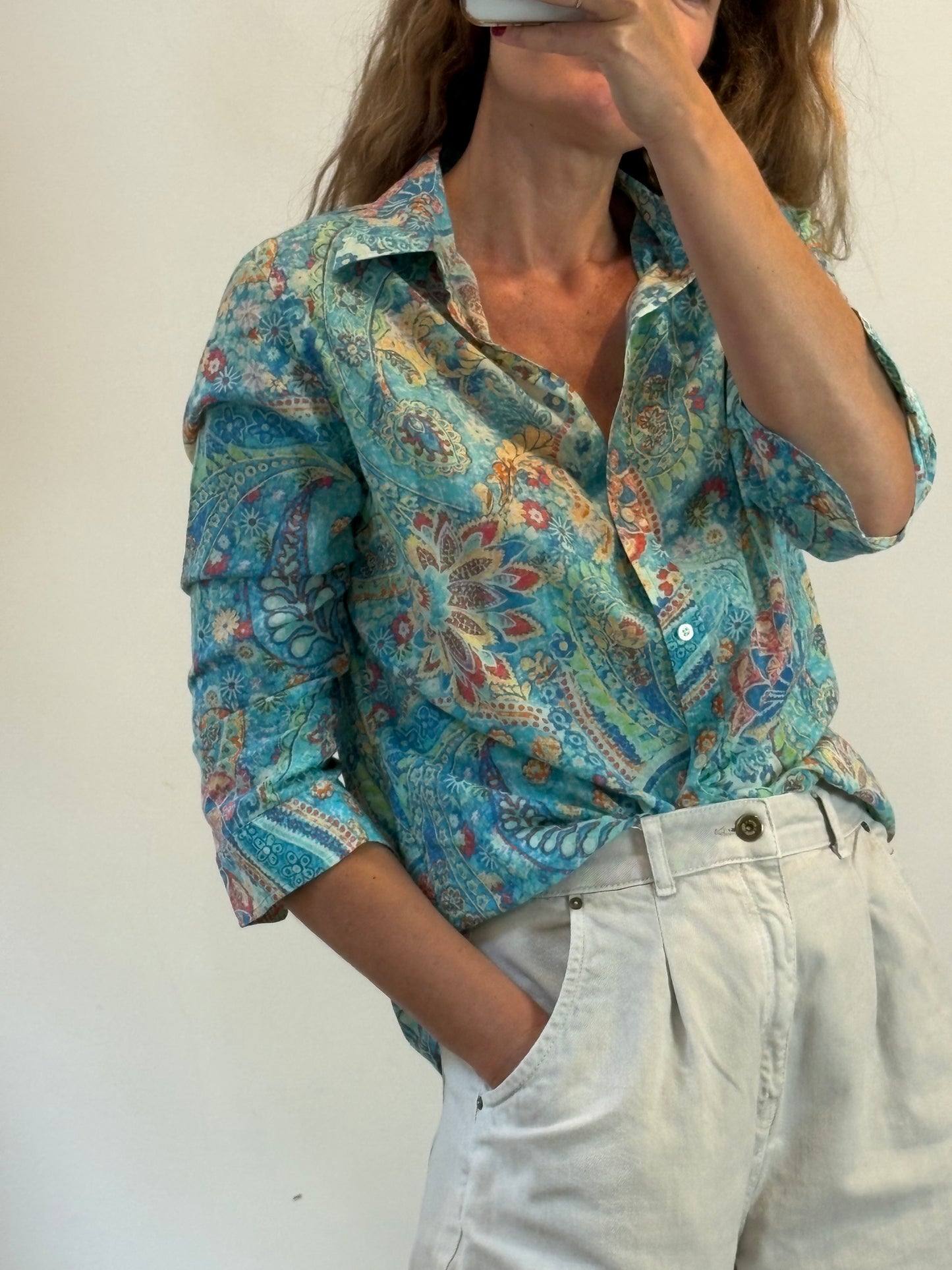 RALPH LAUREN. Camisa de algodón con estampado