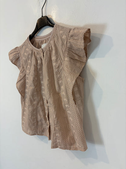 ZARA. Top beige bordado