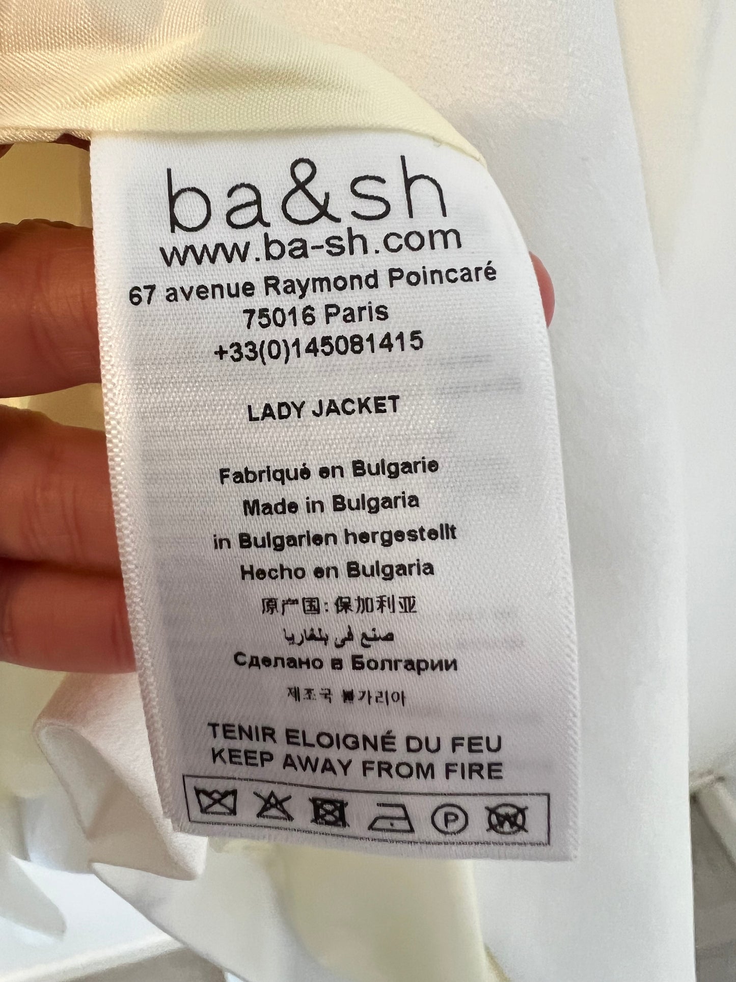 BA&amp;SH. White satin blazer T.2(m)