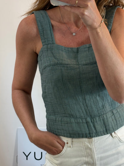 MI&CO. Top verde agua textura T.xs (s)