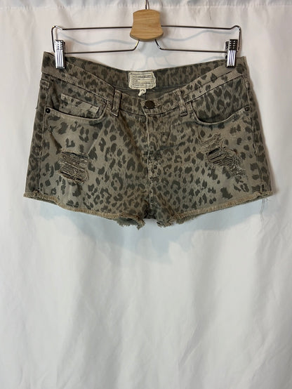 CURRENT ELLIOT. Pantalón corto denim animal print. T 26 (S/M)