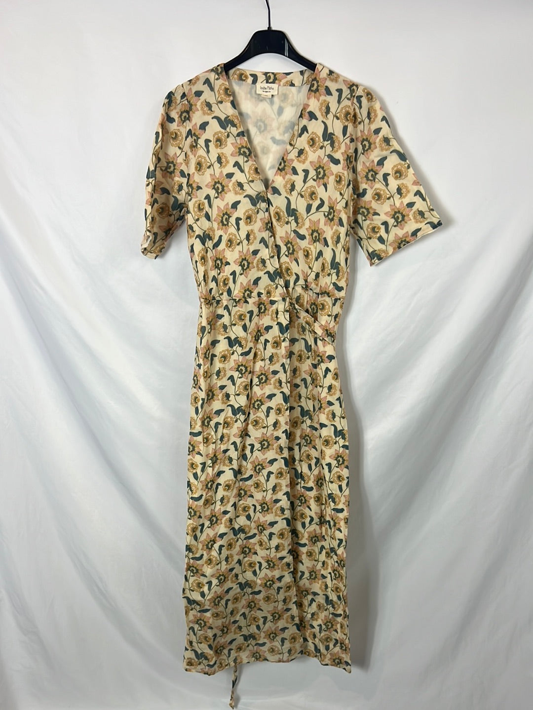 LOUISE MISHA. Vestido amarillo flores T.40