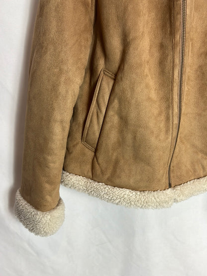 UNIQLO. Abrigo camel borrego T.s