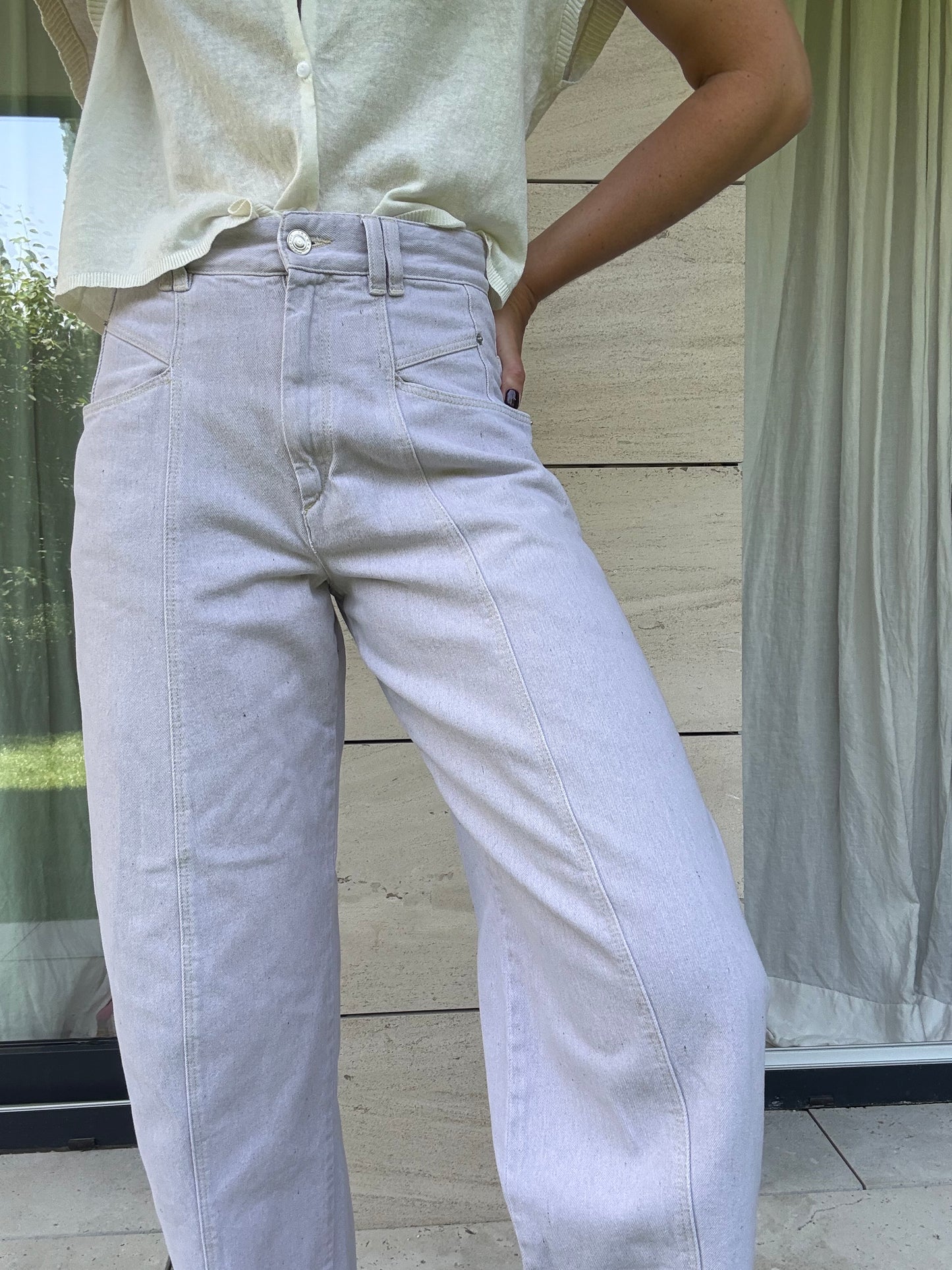 ISABEL MARANT. Denim recto malva claro. T 36