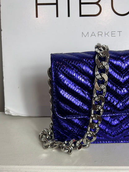 BERSHKA. Purple glitter mini bag
