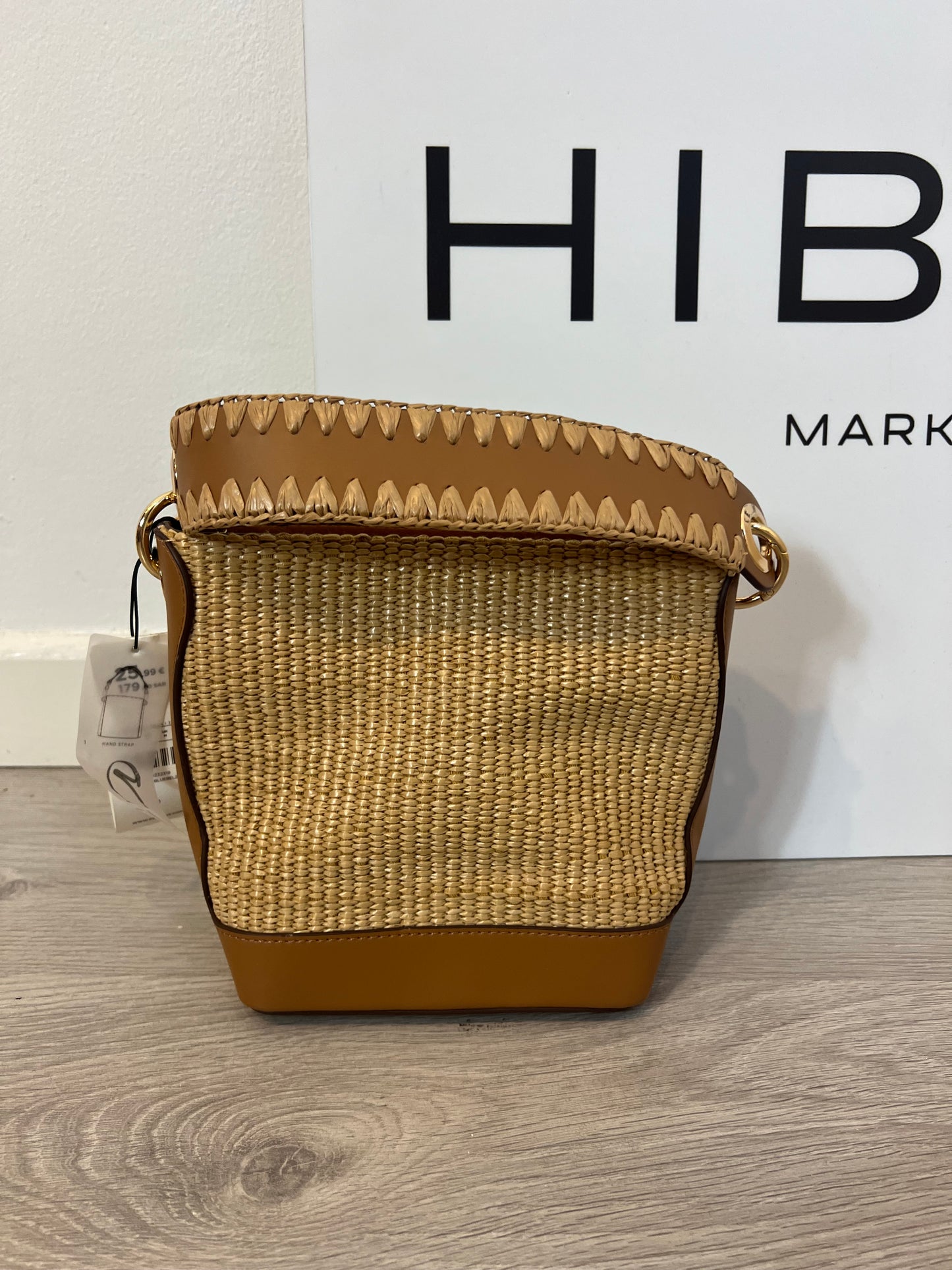 PARFOIS. Mini double handle raffia bag