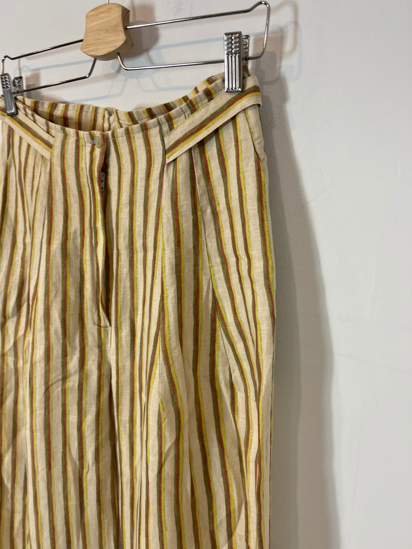 ROMUALDA. Pantalón ancho rayas lino T.m