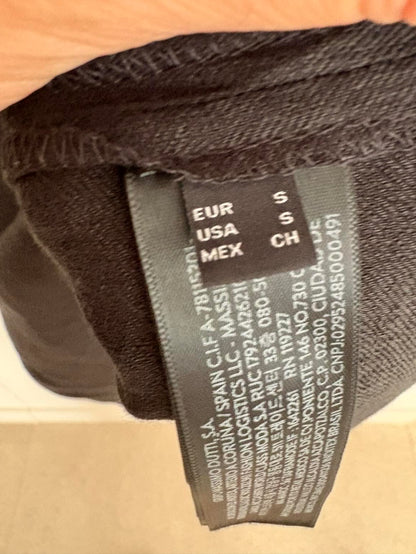 MASSIMO DUTTI. Vestido largo negro lino