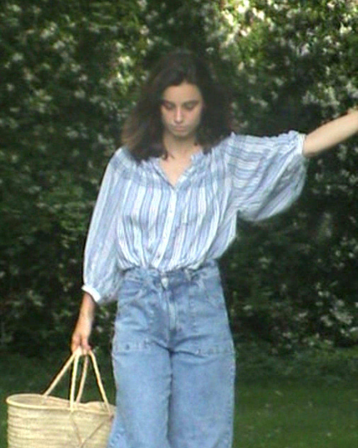 Striped blouse with embroidered details Tm