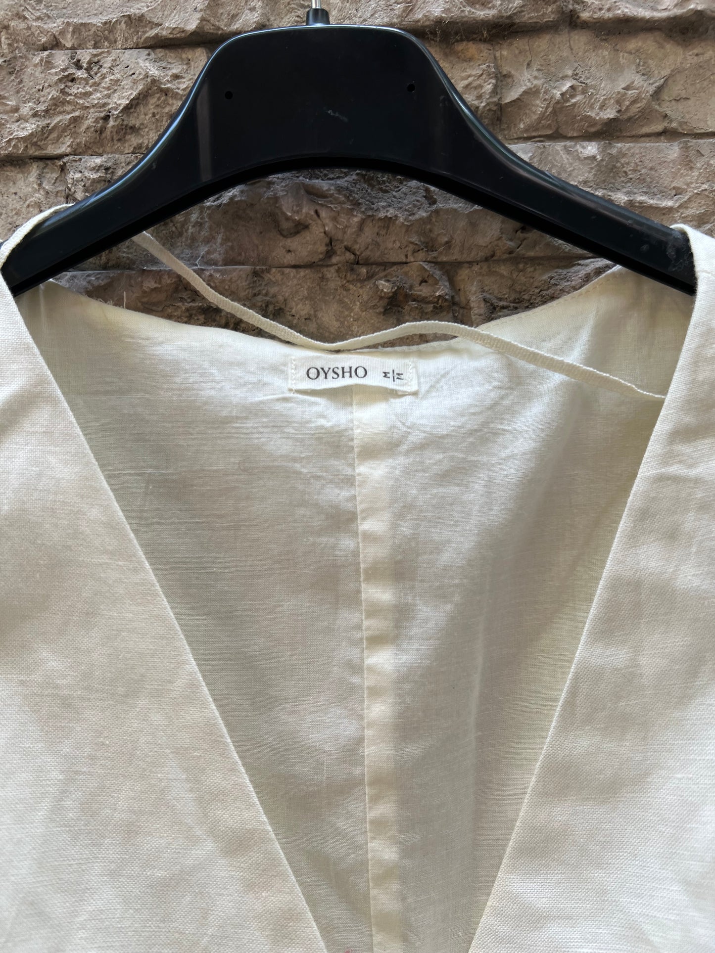 OYSHO. Chaleco beige algodón T.m