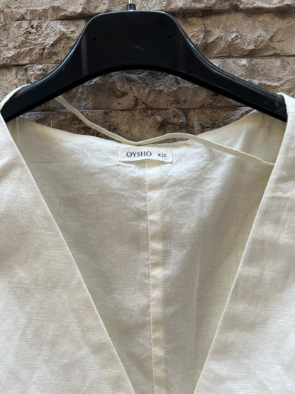OYSHO. Chaleco beige algodón T.m