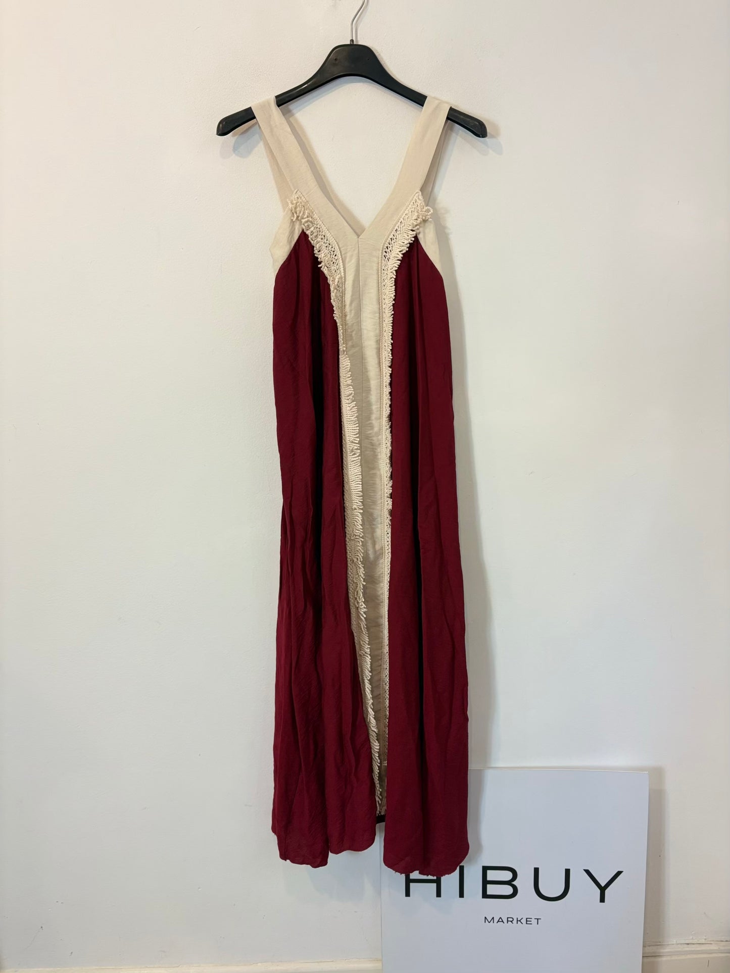 Vestido largo granate fluido