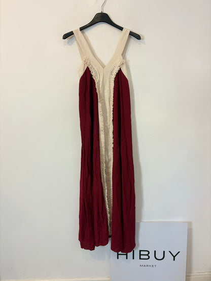 Vestido largo granate fluido
